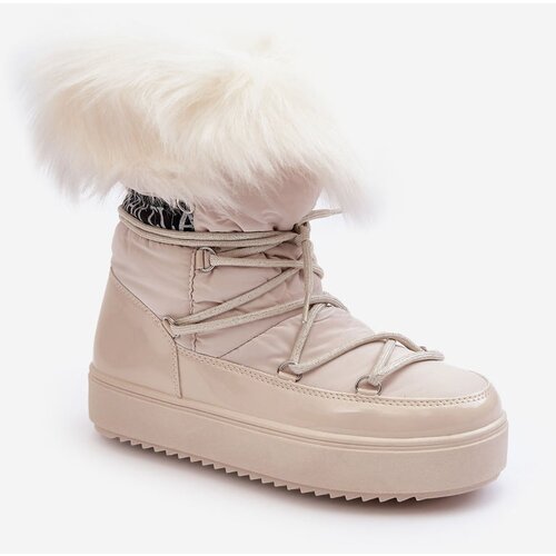 Kesi Women&amp;#039;s Lace-up Snow Boots Santero Light Beige Slike