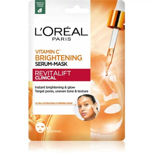 L'Oréal Paris Revitalift Clinical posvetlitvena maska za obraz z vitaminom C 26 g