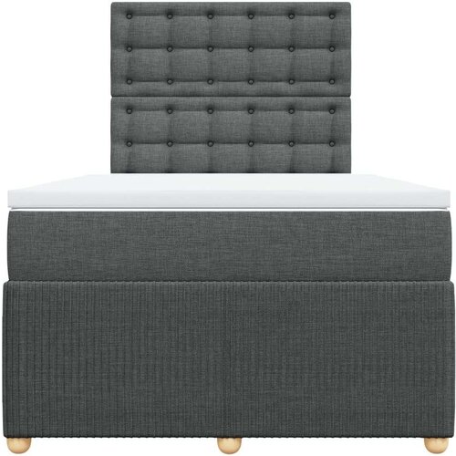 VidaXL Krevet s oprugama i madracem tamnosivi 120 x 200 cm od tkanine Slike