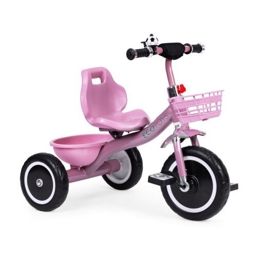 ECO TOYS tricikl sa neklizajućim rukohvatima, zvoncem i korpom, pink ( wql-1999 pink ) Cene