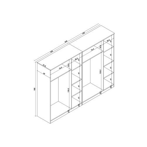 Hanah home Ormar Kardelen 1600-127, 240x180x51.8 cm, , Smeđa Slike