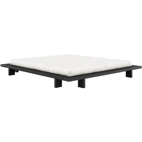Karup Design Črna zakonska postelja iz borovega lesa z rešetko 180x200 cm Japan - Cene