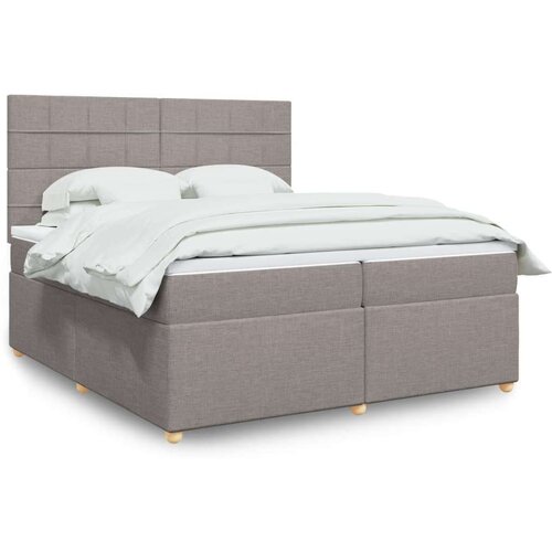 vidaXL Krevet s oprugama i madracem smeđesivi 200x200 cm od tkanine Cijene