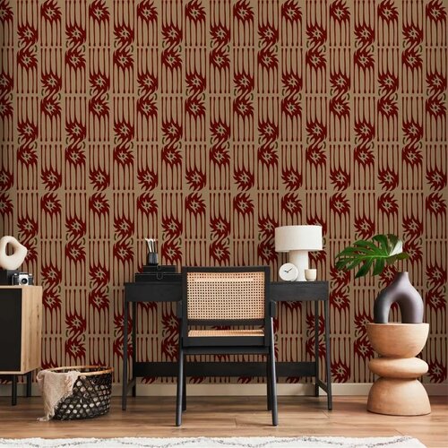  Tapeta - Red claws &amp;ndash; irregular shapes on a paper background 50x1000 Standard Slike
