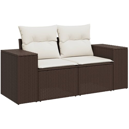  11-dijelni set vrtnih sofa od poliratana s jastucima smeđi Slike