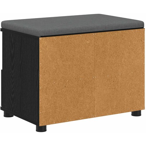  Klupa za hodnik s jastukom s policom Crni Hrast 60 x 38 x 46 cm Slike