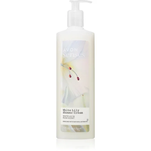 Avon Senses White Lily & Musk spodbujajoča krema za prhanje 720 ml