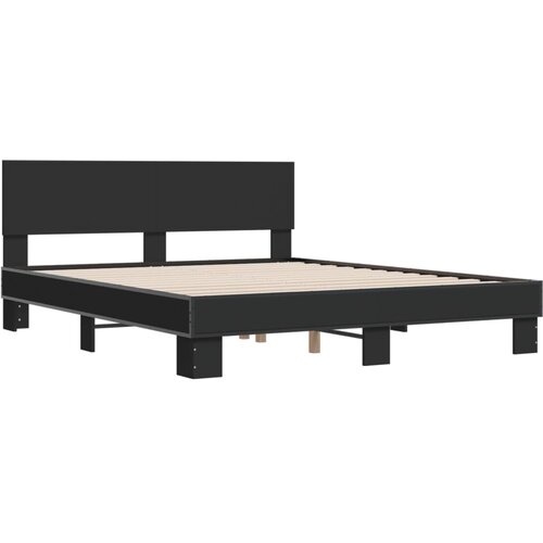 vidaXL Okvir za krevet crni 150x200 cm konstruirano drvo i metal Cene