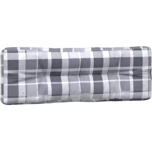  Jastuci za palete 2 kom sivi karirani od tkanine &amp;Scaron;arena 120 x 80 x 12 cm Slike