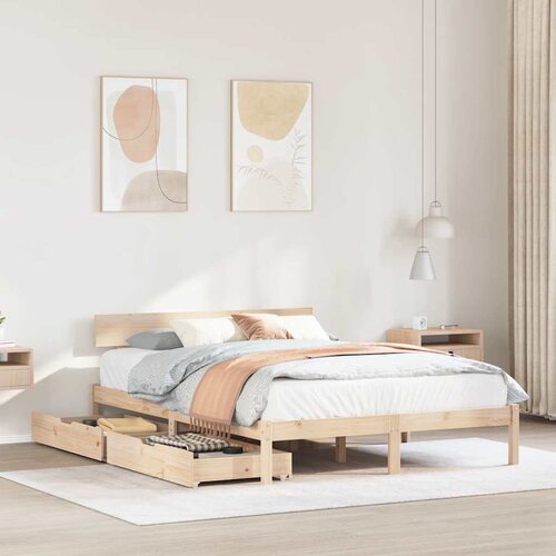 Furnova Posteljni okvir brez vzmetnice 120x190 cm trdna borovina, (21934796) Slike