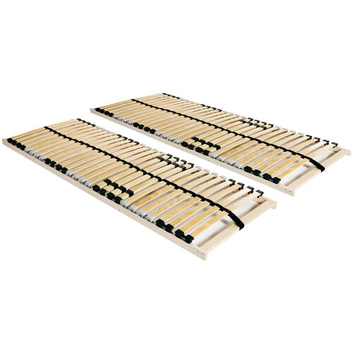 VidaXL Letvena posteljna dna 2 kosa z 28 letvicami 7 con 90x200 cm, (20606352) Slike
