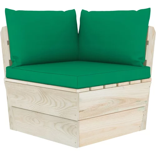vidaXL Blazine za kavč iz palet 3 kosi zeleno blago