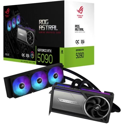 Asus Grafička kartica ROG Astral LC RTX 5090 32GB GDDR7 OC, 512-bit, Liquid Cooler, 2xHDMI 3xDP, Crna Slike