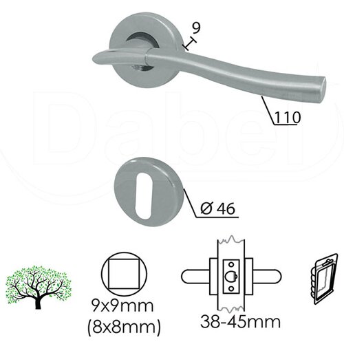 Dabel kvaka rozeta ključ za vrata Nevena hr/mat fi46/9/110/8/9 mm Cene
