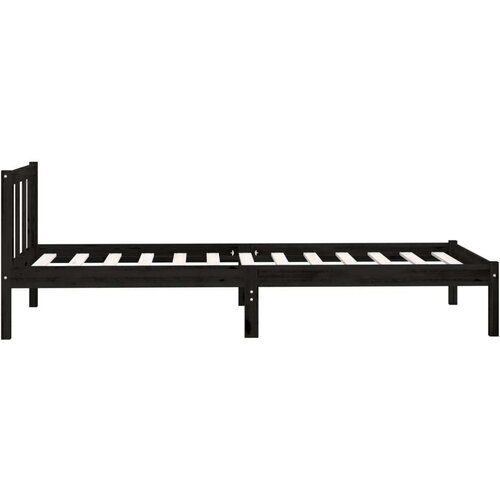 VidaXL okvir za krevet crni od borovine 75 x 190 cm uk jednokrevetni Slike