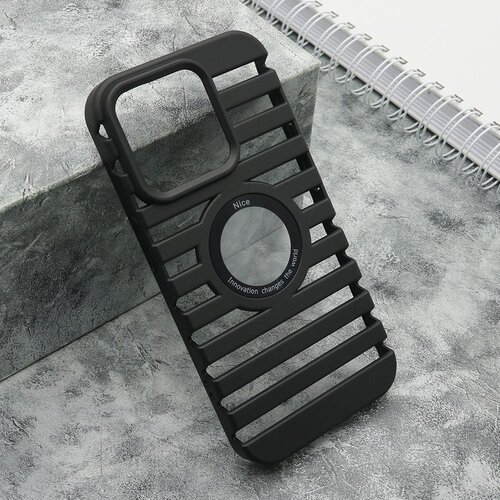 Maska lines logo cut za iphone 15 pro/ crna Slike