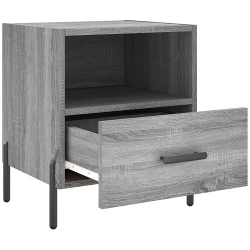  Noćni ormarići 2 kom boja hrasta 40x35x47,5cm konstruirano drvo Siva Slike
