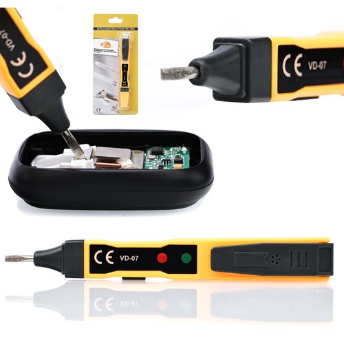 Rosfix AC/DC Voltage Meter Vzpenjalna &Scaron;oba &ndash; Prenosni Merilnik Napetosti, 141x18.6x16 Mm, ABS, 2x Baterija, (5000244511) Cene