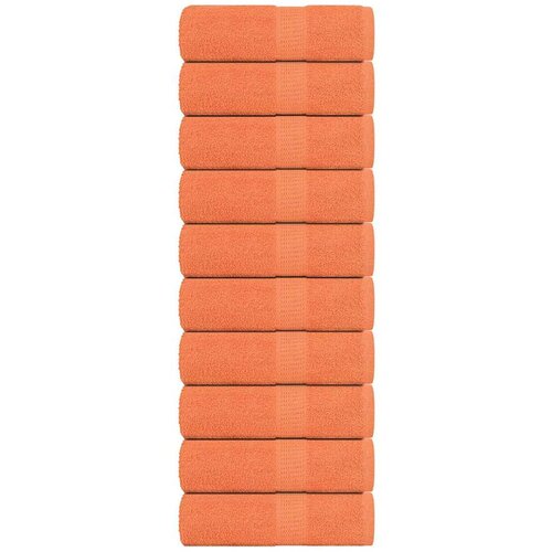 VidaXL Ručnici za pranje 10 kom narančasti 30x30cm 360 gsm 100 % pamuk Slike
