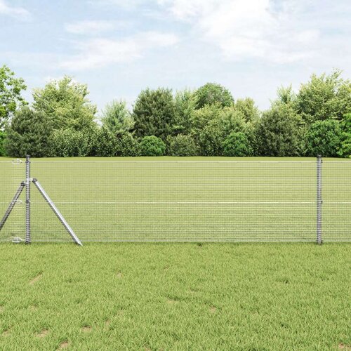 vidaXL Set ograjnih stebrov Set 2 Pocinkano jeklo 25 x 0.5 m Vzdržljivo Cene