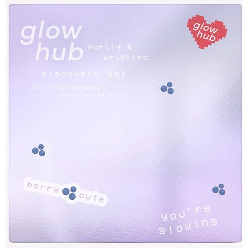 GLOW HUB set za negu i čišćenje kože lica blueberry purify&brighten Slike