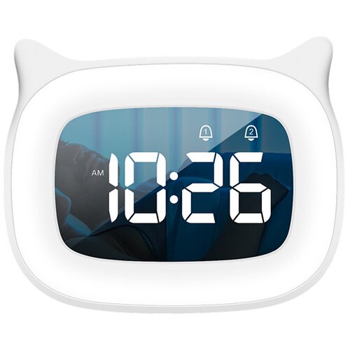 Generic Mini srčkana mačja ob postelji risanka budilka Led svetleča elektronska ura otroška namizna budilka, (21125783) Cene