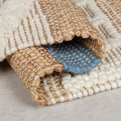 Flair Rugs modra/v naravni barvi ročno tkana preproga iz me&amp;scaron;anice jute 160x230 cm medina jute &amp;ndash; Slike