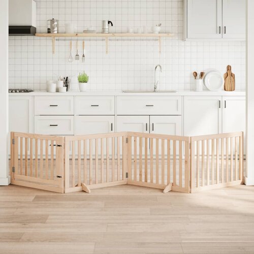 vidaXL Ograda za pse z vrati zložljiva 4 paneli 320 cm topolovina Cene