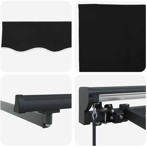  Okvir tende Crna 350 x 250 cm Poliester s PU premazom Slike
