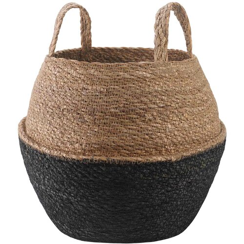  Saksija za biljke s ručkama Crna &amp;Oslash; 32 x 32 cm 100% morska trava Slike