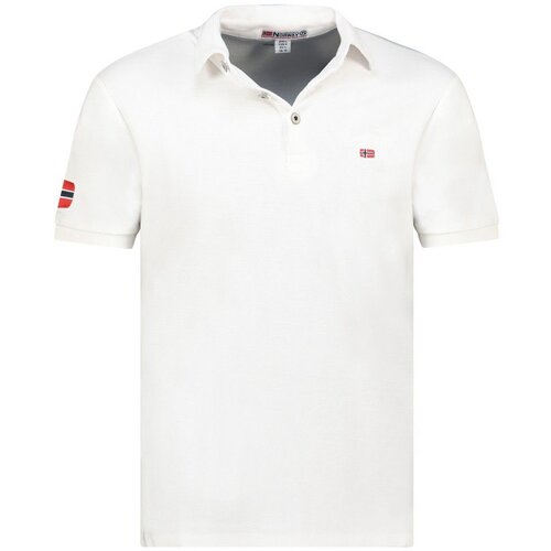 Geographical Norway Mu&amp;scaron;ka majica kratkih rukava Kars Db 254 M, Polo kragna, Bela Slike