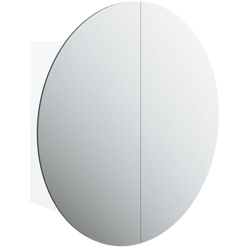 Maison Chic Kopalniška omarica - Kopalniški kabinet z okroglim ogledalom LED bela 47x47x17,5 cm, (21794435) Cene