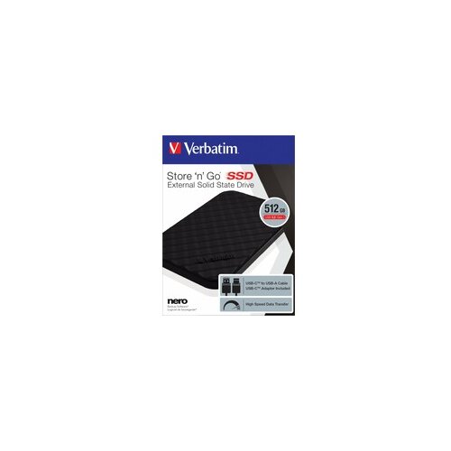 Verbatim Store &amp;#039;n&amp;#039; Go Portable SSD USB 3.2 - 512 GB Slike