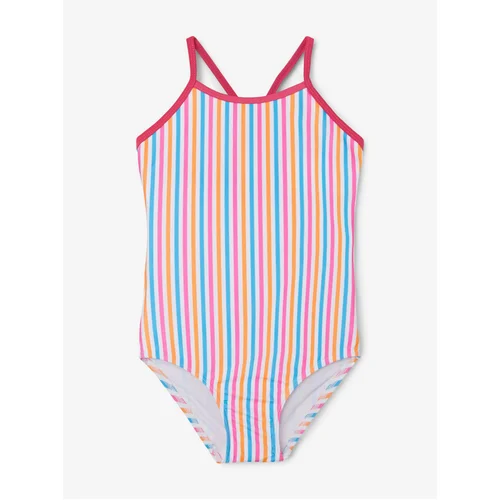 name it White Girly Striped Swimwear Ziza - Girls