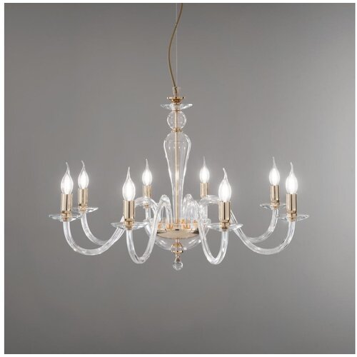  Ondaluce - Visilica na sajli PAGANINI, 6xE14/10W/230V, prečnik 70 cm, zlatna/prozirna Cene