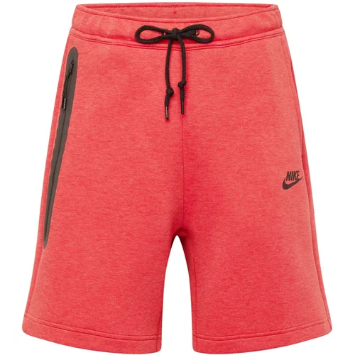 Nike Sportswear Hlače 'Tech Fleece' lubenica roza / crna