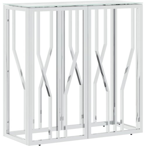 Maison Chic konzolna miza - miza ob steni 70x30x70 cm nerjaveče jeklo in steklo, (21786501) Cene