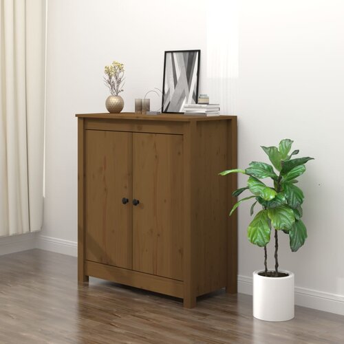 VidaXL Komoda medeno rjava 70x35x80 cm trdna borovina Slike