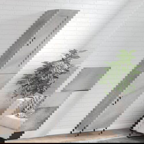 vidaXL Visoka omara betonsko siva 34,5x34x180 cm inženirski les Cene
