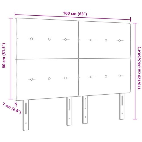  Naslon za glavu s gumbima tamnosiva 160 cm tkanina Slike