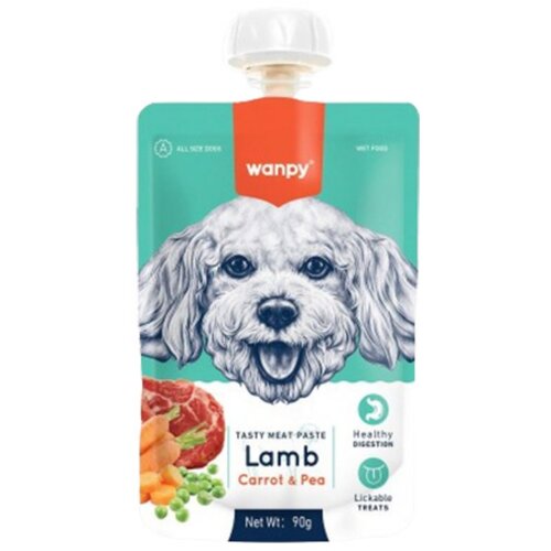 WANPY pasta for Dog - Lamb, carrot & pea 90g Cene