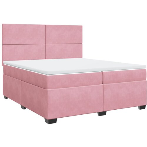 vidaXL Krevet s oprugama i madracem ružičasti 200x200 cm baršunasti Cijene