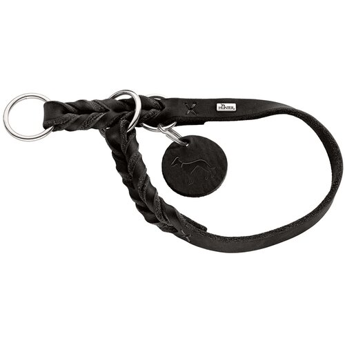 Hunter polzatezna ovratnica za pse Solid Education S/M 35-40 cm, usnje črna Cene