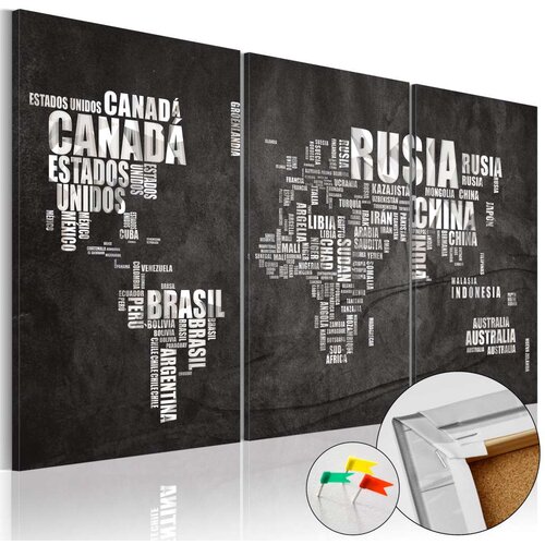  Slika na plutenoj podlozi - El Mundo [Cork Map] 120x80 Slike
