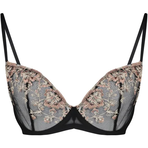 Trendyol Curve Black Brode Balconette Lace Bra