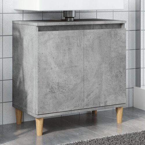 VidaXL Ormarić za umivaonik siva boja betona 58 x 33 x 60 cm drveni Slike