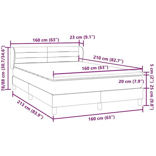 Box spring krevet s madracem crni 160x210 cm bar&amp;scaron;unasti Slike