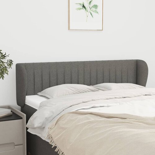 VidaXL Uzglavlje s u&amp;scaron;ima tamnosivi 147x23x78/88 cm od tkanine Slike