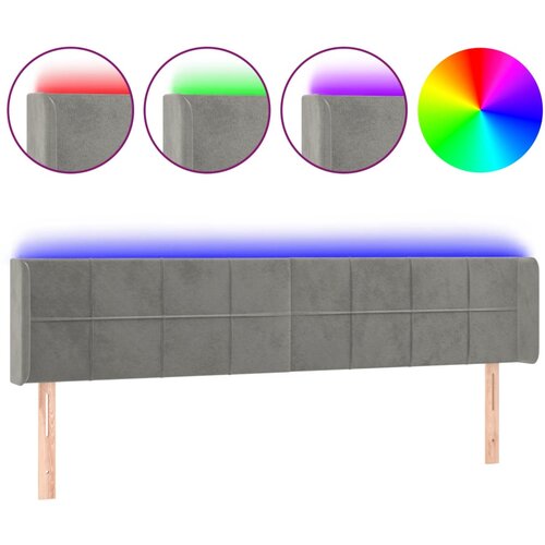 Maison Chic LED Posteljno vzglavje - Vzglavna omarica - Nočna omarica svetlo sivo 203x16x78/88 cm žamet, (21710041) Cene