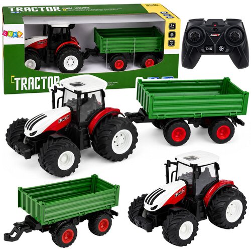  Remote Controlled Farm Tractor with Tipper Trailer, Lights, Sound 1:24 Cene